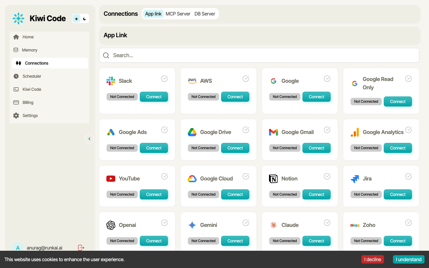 Connections page
